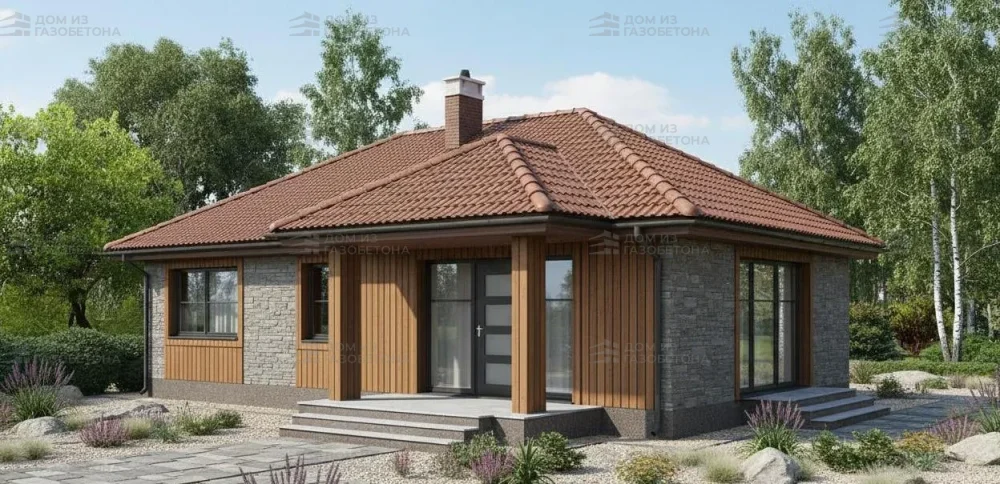 Проект Одноэтажный дом 12 на 8, 78 м2