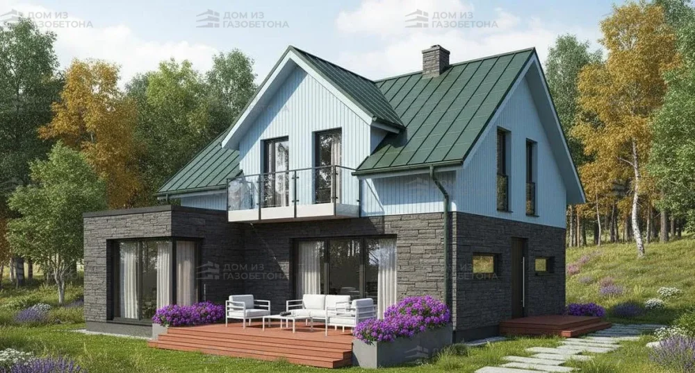 Проект Двухэтажный дом 10 на 10, 119 м2